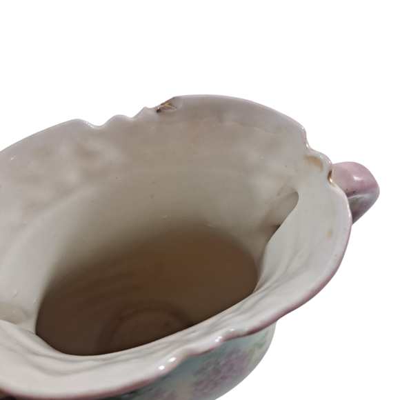 Antique Austrian Porcelain Vase Hand Painted Flowers Dragon Fly Art Nouveau 7.5" - Picture 8 of 11